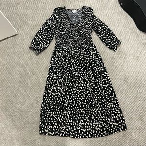 Polagram Black and White Midi Dress